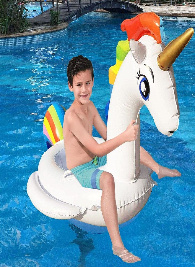 AuRiver Baby Pool Float Unicorn Toddlers Floaties Infant Inflatable Swimming Ring with Handles, Summer Party Lounge Raft Decorations for Kids - Image 5